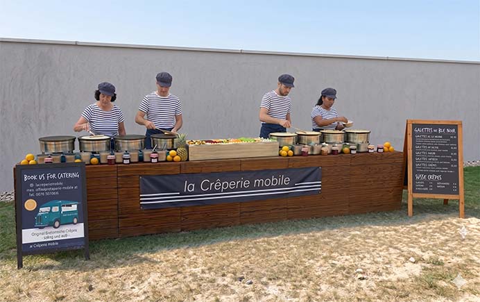 Doppel-Stand für Crêpes Catering